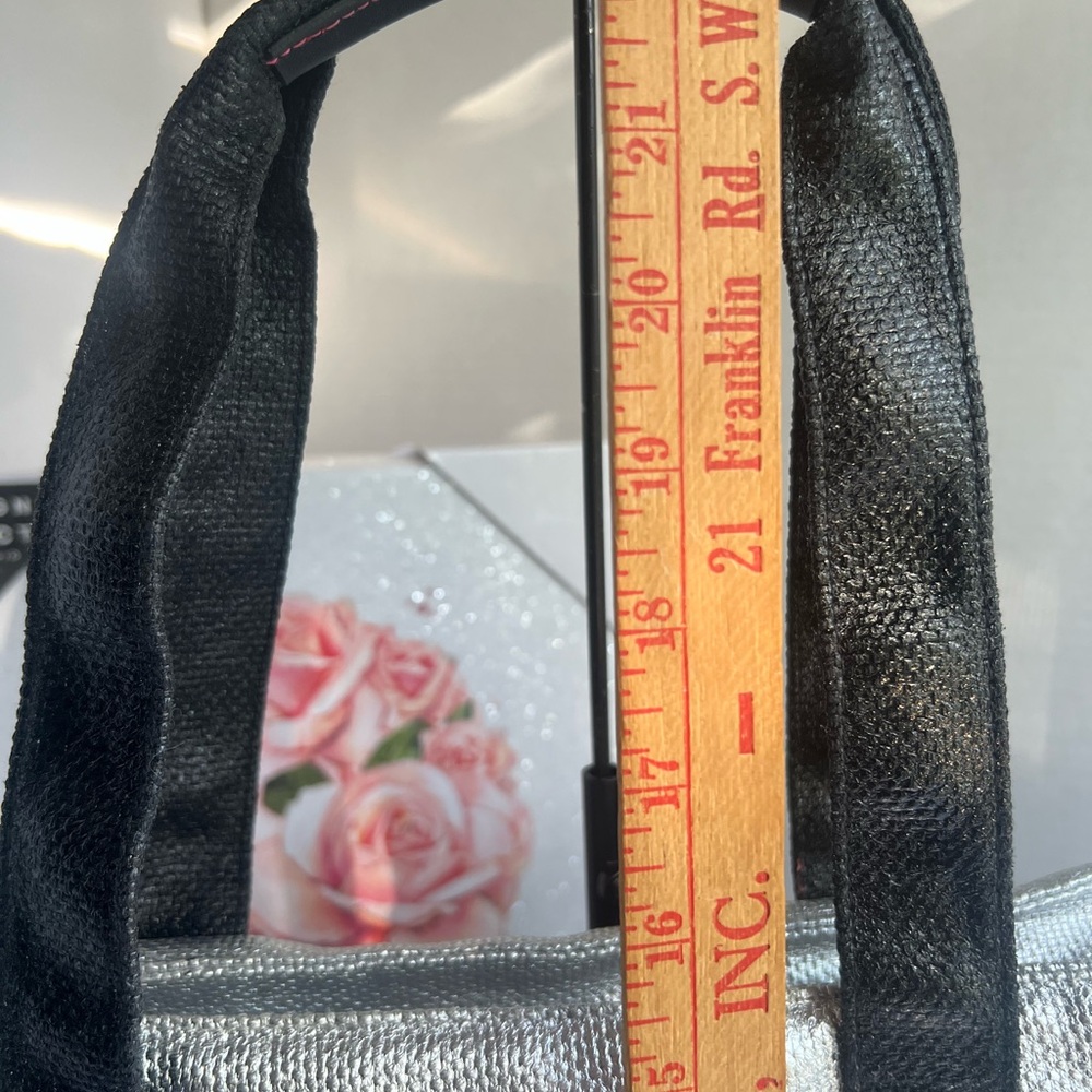 Victoria's Secret Silver and Black Tote Bag  24X15 - Picture 8 of 9